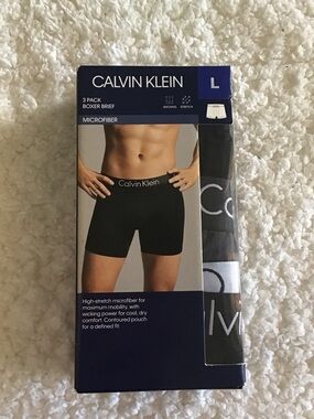 Calvin Klein Black & White Microfiber Boxer Briefs - 3 Pack
